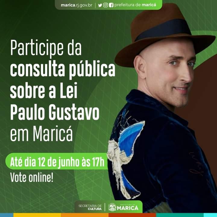 Maricá: Lei Paulo Gustavo termina consulta pública segunda-feira(12/06)