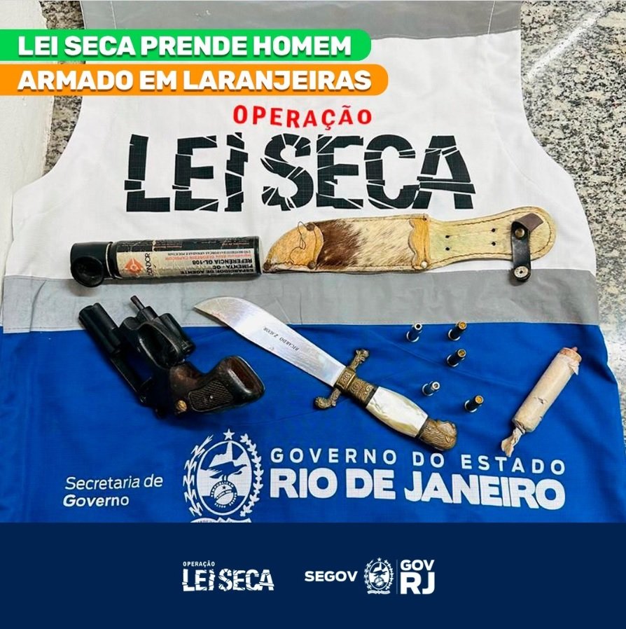 Suspeito é detido em flagrante com arma ilegal em Laranjeiras
