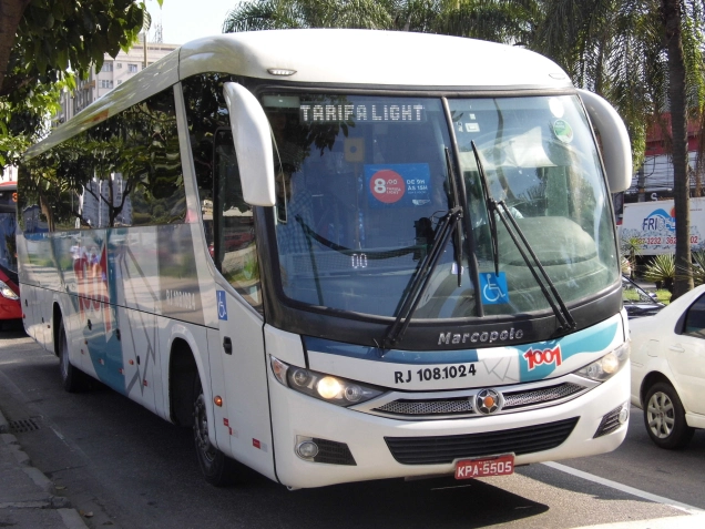 Ônibus: Linha Niterói-Barra será criada em caráter experimental, e tendência aponta que a empresa 1001 deve operar o serviço. Foto: Reprodução
