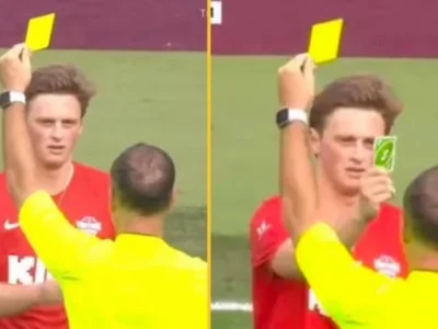 Jogador tenta "reverter" cartão amarelo em jogo do YouTube All-Stars
