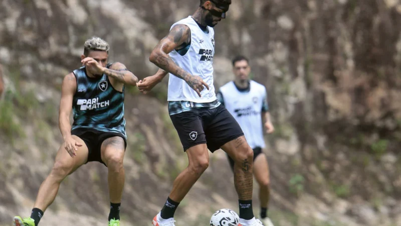 Barboza retorna aos treinos do Botafogo com máscara de proteção