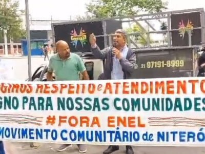 Moradores de Niterói se manifestam contra a Enel