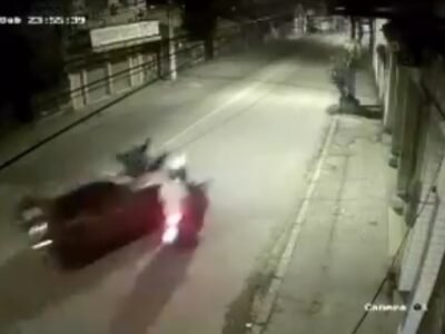 Niterói: Motorista cruel atropela 4 jovens em 2 motos - VÍDEO