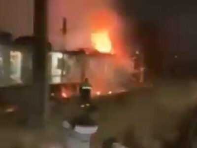 Trem em chamas na estação de Honório Gurgel - Vídeo
