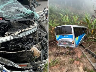 Itaboraí: acidente entre ônibus e carro deixa um morto e 19 feridos