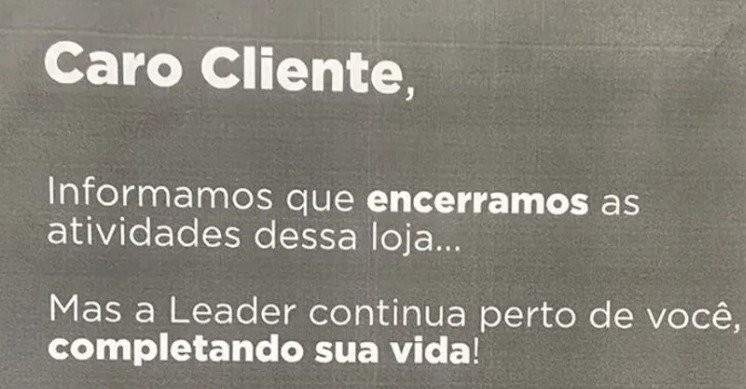 Leader fecha mais uma loja, em Niterói, na Rua Otávio Carneiro, Icaraí