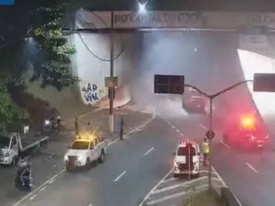 Homem incendeia Túnel Santa Bárbara tentando furtar cabos