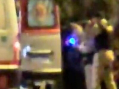 PM atira bala de borracha em homem dentro de ambulância - Vídeo