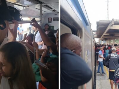 Trem lotado fica parado em Augusto Vasconcelos; Supervia explica
