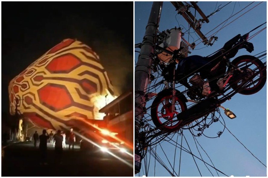 Balão Cai em fiação e deixa bairros de São Paulo sem luz