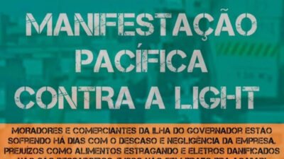 Moradores da Ilha organizam protesto contra apagões da Light