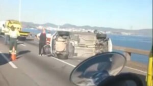 Acidente na Ponte Rio-Niterói causa congestionamento - Vídeo