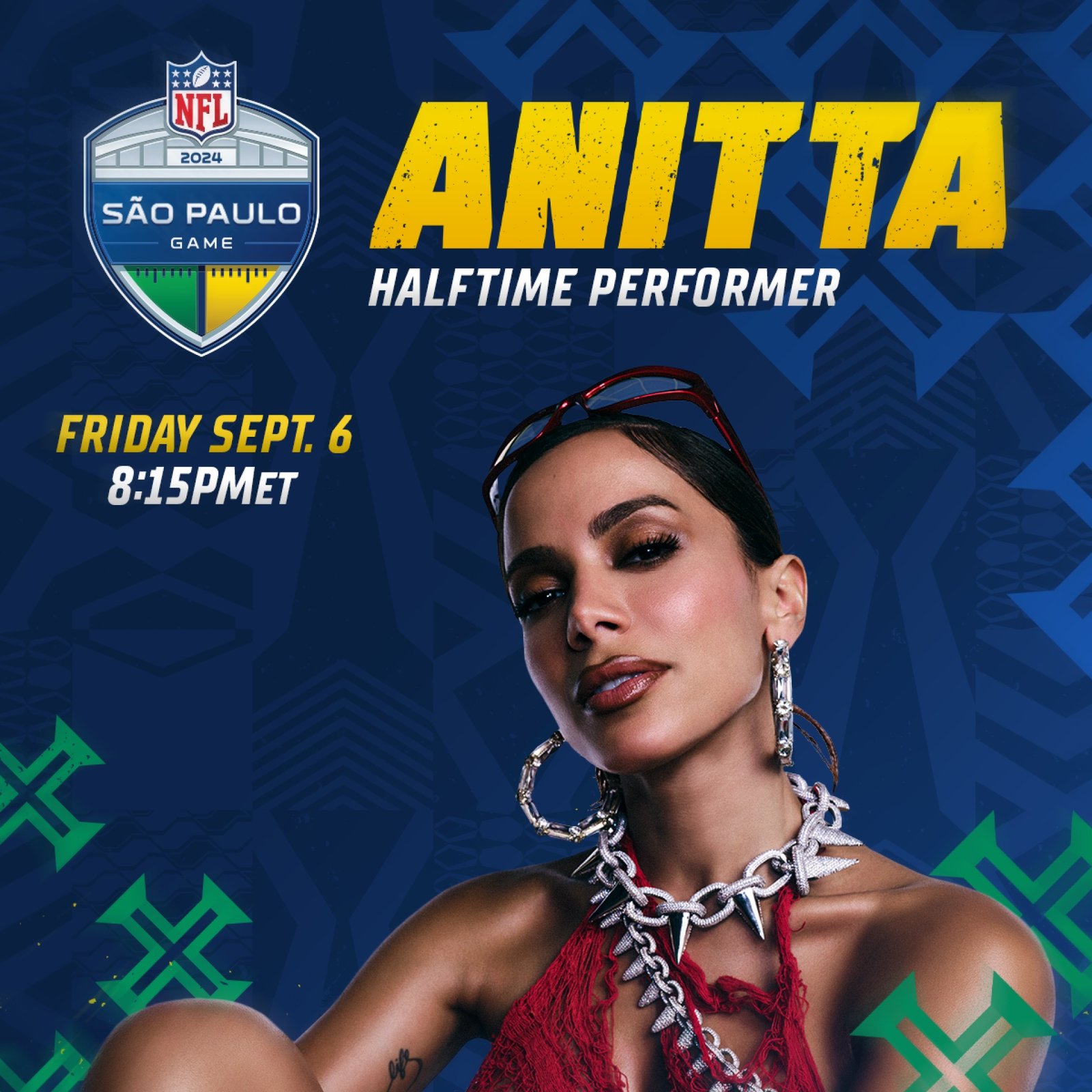 Anitta no show do intervalo da NFL no Brasil