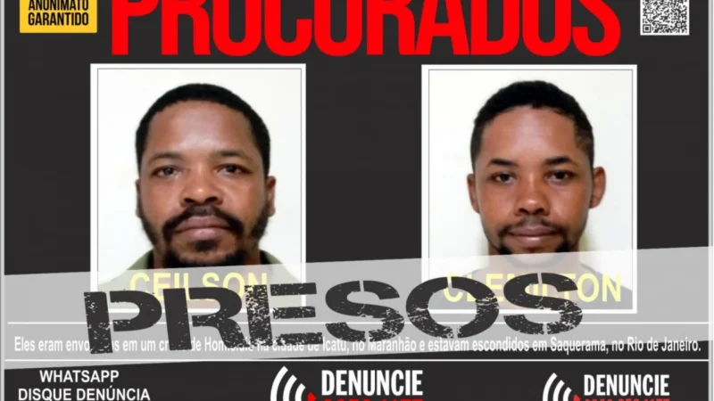Irmãos foragidos do Maranhão são presos em Saquarema