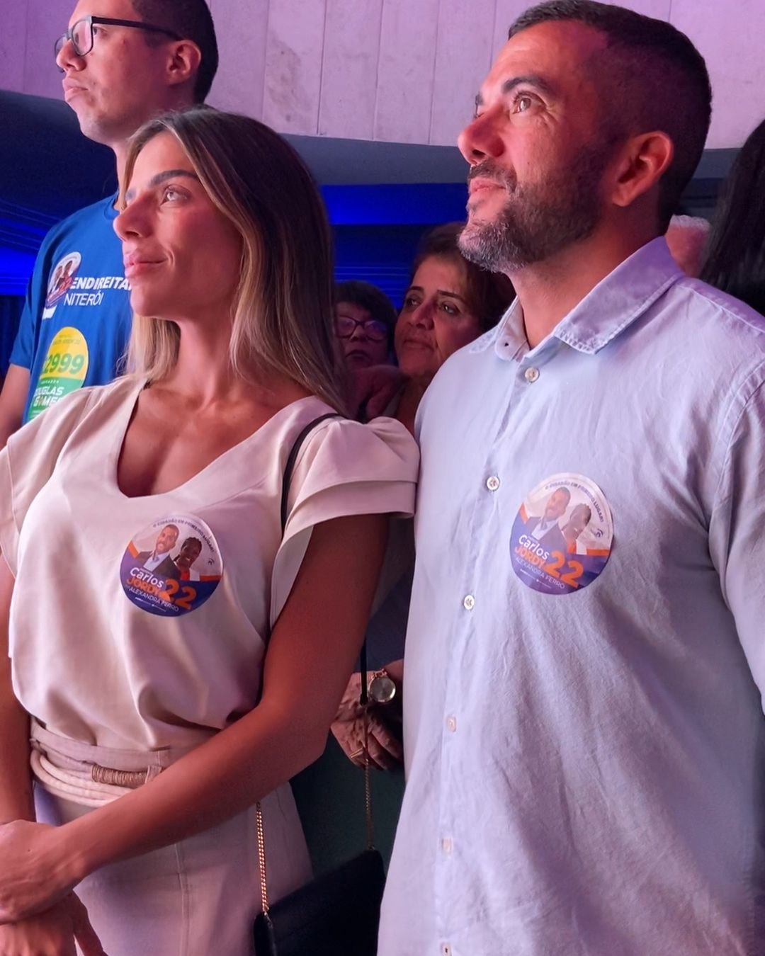 Laís e Carlos Jordy durante evento que marcou início oficial de campanha à Prefeitura de Niterói