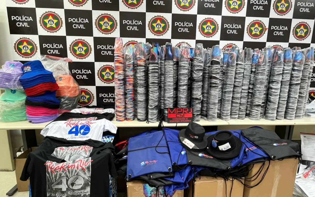 Polícia apreende mais de 2 toneladas de produtos piratas do Rock in Rio