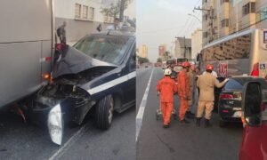 Colisão entre ônibus e táxi deixa um ferido em Niterói