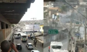 Criminosos desafiam a polícia e fecham avenida - Vídeo