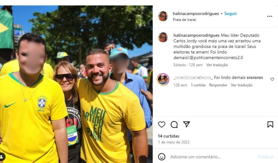 Halina Campos Rodrigues, relações públicas, assessora de imprensa e marqueteira política, como ela mesmo se descreve, atua como militante do deputado federal Carlos Jordy (PL), candidato a prefeito de Niterói, nas redes sociais, mas recebeu dinheiro na boca do caixa durante escândalo do Ceperj | Reprodução