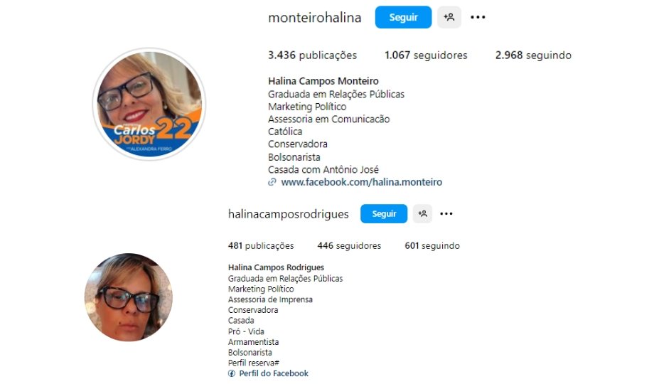 Halina Campos Rodrigues, relações públicas e marqueteira política, atua como militante do deputado federal Carlos Jordy (PL), candidato a prefeito de Niterói, nas redes sociais, mas recebeu dinheiro na boca do caixa durante escândalo do Ceperj | Reprodução