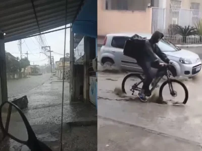 Chuva intensa surpreende moradores de São Gonçalo - Vídeos