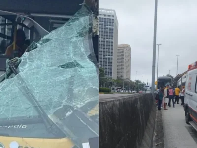 Colisão entre dois ônibus do BRT deixa feridos e interdita estação na Barra da Tijuca - Vídeo