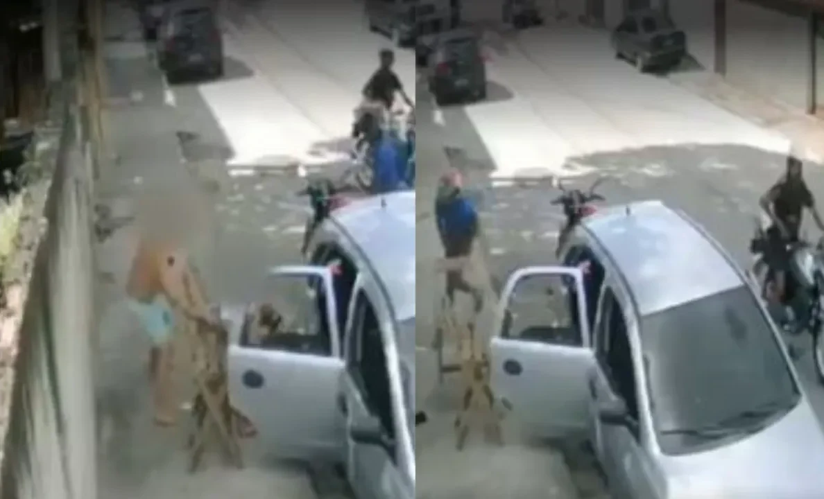 Homem reage a assalto jogando pedras em Belford Roxo - Vídeo