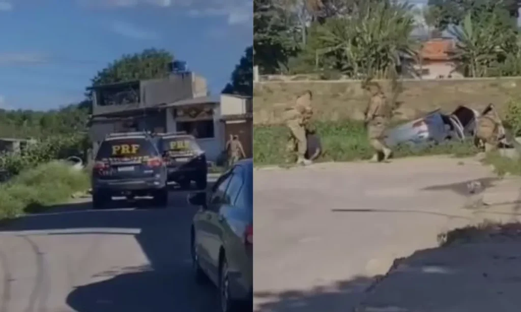 Suspeito cai dentro de valão durante perseguição e é preso