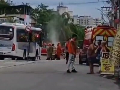 Vazamento de gás causa interdição em Avenida de São Gonçalo - Vídeo