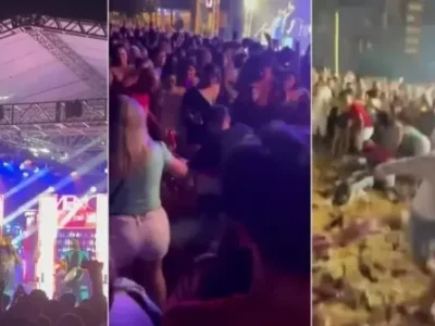 Briga e tiros interrompem show do grupo Menos é Mais em Foz do Iguaçu - Vídeo