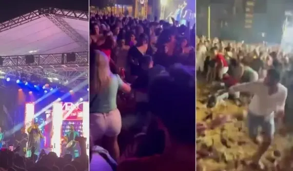 Briga e tiros interrompem show do grupo Menos é Mais em Foz do Iguaçu - Vídeo