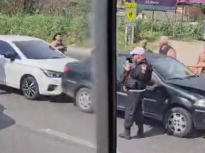 Engavetamento causa lentidão na Rodovia Amaral Peixoto em São Gonçalo - Vídeo