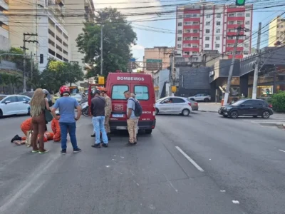 Acidente de moto deixa ferido no Centro de Niterói