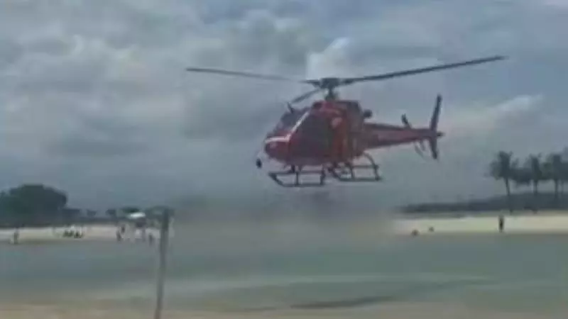 Bebê se afoga e é socorrida de helicóptero no Piscinão de Ramos