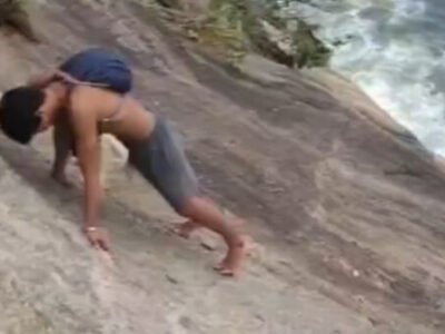 Jovem é resgatado nas pedras da Praia do Leme - Vídeo