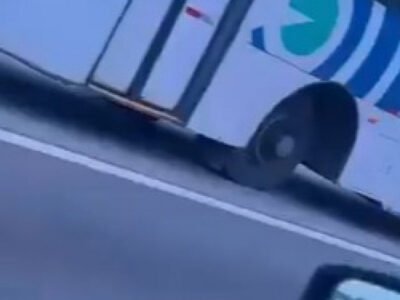 Ônibus é flagrado trafegando sem roda na Avenida Brasil - Vídeo