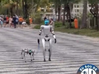 Robo humanoide e cachorro-robô chamam atenção em Niterói - Vídeo