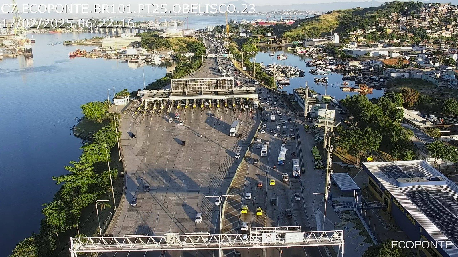 Ecoponte faz experiência interditando uma faixa de trânsito no acesso da Alameda, no Fonseca, e causa engarrafamento em todas as regiões de Niterói | Reprodução