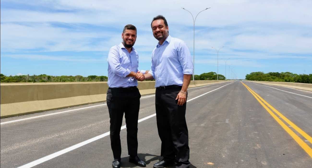 Rodrigo Bacellar e Claudio Castro na inauguração da Ponte da Integração