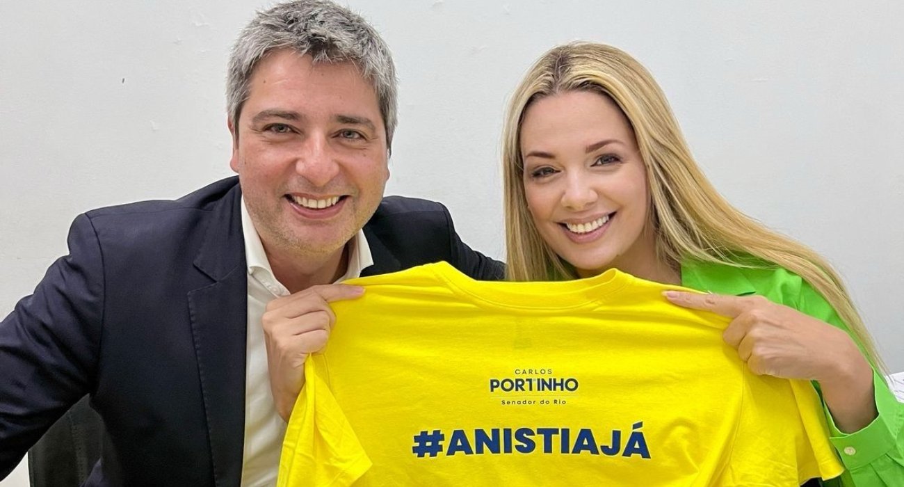 Fernanda Louback recebe senador Carlos Portinho na Câmara de Niterói expõe apoio à anistia no Congresso Nacional