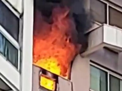Incêndio consome apartamento no oitavo andar na Barra Olímpica