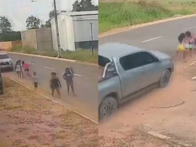 imagem mostra caminhonete envolvida em atropelamento com mortes e feridos em Balsas (MA)