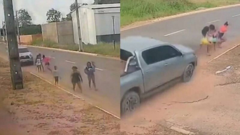 imagem mostra caminhonete envolvida em atropelamento com mortes e feridos em Balsas (MA)