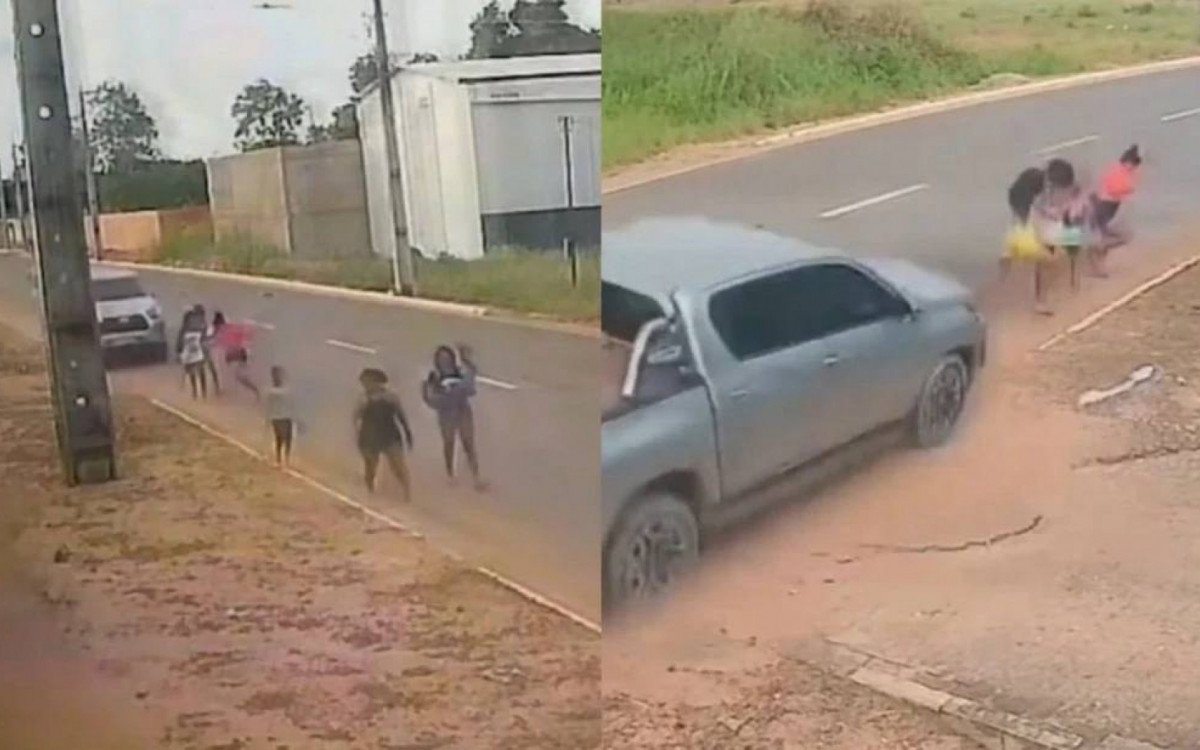 imagem mostra caminhonete envolvida em atropelamento com mortes e feridos em Balsas (MA)