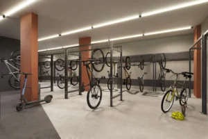 Bicicletário coberto no Sun In Studio Design com segurança e praticidade