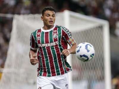 Thiago Silva durante treino do Fluminense antes da partida contra o Juventude