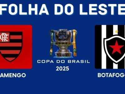 Escudos do Flamengo e do Botafogo-PB lado a lado antes de partida decisiva na Copa do Brasil