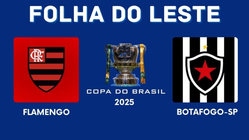 Escudos do Flamengo e do Botafogo-PB lado a lado antes de partida decisiva na Copa do Brasil