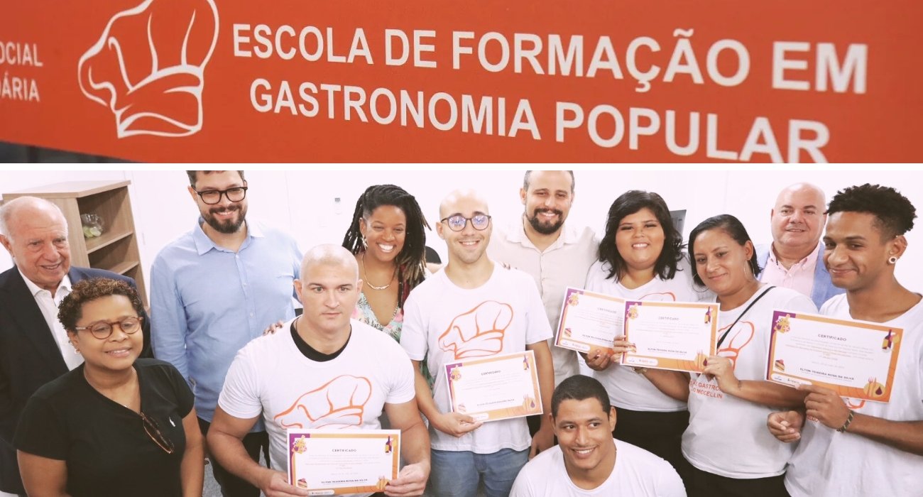 Da comunidade para o mercado: formandos da Escola de Formação em Gastronomia Popular comemoram a certificação conquistada através de cursos gratuitos com esforço, apoio público e excelência de ensino em parceria com o Senac-RJ