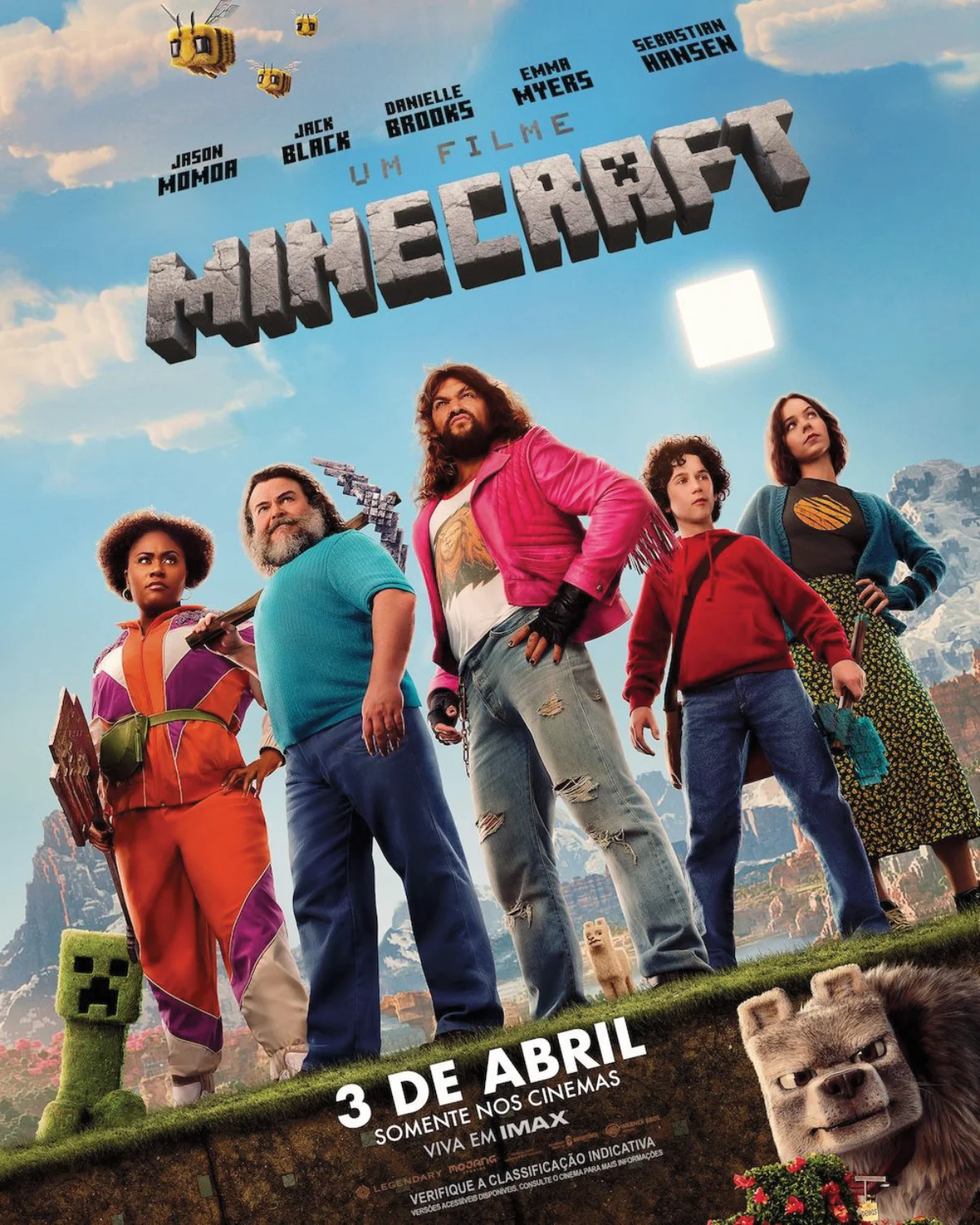 Minecraft: O Filme – Em cartaz no Cinemark Niterói Cartaz do filme Minecraft: O Filme com personagens em estilo voxel. Em exibição na programação do Cinemark Niterói.